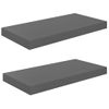 Estantes Flotantes De Pared 2 Uds Mdf Gris Brillo 50x23x3,8 Cm