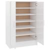 Mueble Zapatero Madera Contrachapada Blanco Brillo 60x35x92 Cm