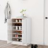 Mueble Zapatero Madera Contrachapada Blanco Brillo 60x35x92 Cm