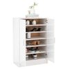 Mueble Zapatero Madera Contrachapada Blanco Brillo 60x35x92 Cm