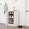 Mueble Zapatero De Madera Contrachapada Blanco 60x35x92 Cm