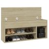 Banco Zapatero Madera Contrachapada Roble Sonoma 105x30x45 Cm Marrón