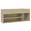 Banco Zapatero Madera Contrachapada Roble Sonoma 105x30x45 Cm Marrón