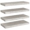 Estantes Flotantes Pared 4 Uds Mdf Gris Hormigón 60x23,5x3,8 Cm