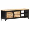 Mueble Para Tv 120x30x40 Cm Madera Maciza De Mango Negro