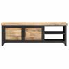 Mueble Para Tv 120x30x40 Cm Madera Maciza De Mango Negro