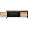 Mueble Para Tv 120x30x40 Cm Madera Maciza De Mango Negro