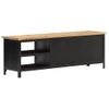 Mueble Para Tv 120x30x40 Cm Madera Maciza De Mango Negro