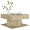 Mesa De Centro Madera Contrachapada Roble Sonoma 57x57x30 Cm Marrón