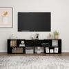 Mueble De Tv Madera Contrachapada Negro 149x30x52 Cm