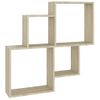 Estante Cubo De Pared Contrachapado Roble Sonoma 80x15x78,5 Cm