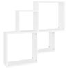 Estante De Cubo Pared Madera Contrachapada Blanco 80x15x78,5 Cm