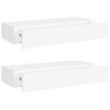 Estantes De Pared Con Cajón 2 Uds Mdf Blanco 60x23,5x10 Cm