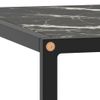 Mesa De Centro Negra Con Vidrio De Mármol Negro 80x80x35 Cm