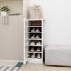 Mueble Zapatero De Aglomerado Blanco Con Brillo 32x35x92 Cm