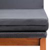 Tumbona Con Mesa Ratán Sintético Y Madera Maciza De Acacia Negro