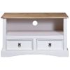 Mueble Para Tv Corona Range De Pino Mexicano Blanco 91x43x56 Cm