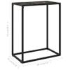 Mesa Consola Vidrio Templado Negro 60x35x75 Cm