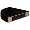 Estante Flotante De Esquina Mdf Negro Brillo 25x25x3,8 Cm