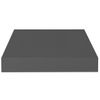 Estante Flotante De Pared 4 Uds Mdf Gris Brillo 23x23,5x3,8 Cm