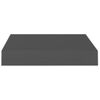 Estante Flotante De Pared 4 Uds Mdf Gris Brillo 23x23,5x3,8 Cm