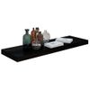 Estante Flotante De Pared 2 Uds Mdf Negro Brillo 80x23,5x3,8 Cm