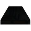 Estante Flotante De Pared 2 Uds Mdf Negro Brillo 80x23,5x3,8 Cm