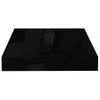 Estante Flotante De Pared Negro Brillante Mdf 23x23,5x3,8 Cm