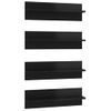 Estante De Pared 4 Uds Contrachapado Negro Brillo 60x11,5x18 Cm