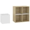 Zapatero De Recibidor Contrachapado Blanco Roble 105x35,5x70 Cm Beige