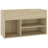 Banco Zapatero Madera Contrachapada Roble Sonoma 80x30x45 Cm Marrón