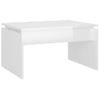 Mesa De Centro Madera Contrachapada Blanco Brillante 68x50x38cm