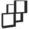 Estante Cubo De Pared Madera Contrachapada Negro 80x15x78,5 Cm