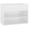 Banco Zapatero Madera Contrachapada Blanco Brillante 60x30x45cm