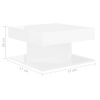 Mesa De Centro Madera De Ingeniería Gris Brillo 57x57x30 Cm Blanco