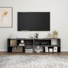 Mueble De Tv Madera Contrachapada Gris Brillante 149x30x52 Cm