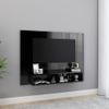 Mueble Tv De Pared Contrachapado Negro Brillante 120x23,5x90 Cm