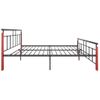 Estructura De Cama Metal Y Madera Maciza De Roble 200x200 Cm Negro