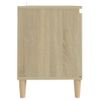 Mueble De Tv Patas Madera Maciza Roble Sonoma 103,5x35x50 Cm Marrón