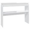 Mesa Consola Madera Contrachapada Blanco Brillante 102x30x80 Cm