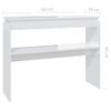 Mesa Consola Madera Contrachapada Blanco Brillante 102x30x80 Cm