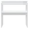 Mesa Consola Madera Contrachapada Blanco Brillante 80x30x80 Cm