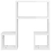 Estantes De Pared 2 Uds Contrachapado Blanco Brillo 50x15x50 Cm