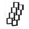 Estante Cubo De Pared Madera Contrachapada Negro 90x15x119 Cm