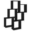 Estante Cubo De Pared Madera Contrachapada Negro 78x15x93 Cm