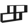 Estante De Pared Madera Contrachapada Negro 100x18x53 Cm