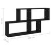 Estante De Pared Madera Contrachapada Negro 100x18x53 Cm