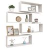 Estante Cubo Pared 4 Uds Contrachapado Blanco Brillo 60x15x23cm