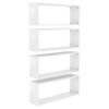 Estante Cubo Pared 4 Uds Contrachapado Blanco Brillo 60x15x23cm