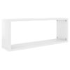 Estante Cubo Pared 4 Uds Contrachapado Blanco Brillo 60x15x23cm